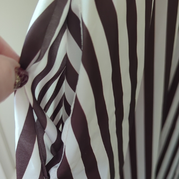 Striped Brown and White Maxi Dress - Picture 3 of 7